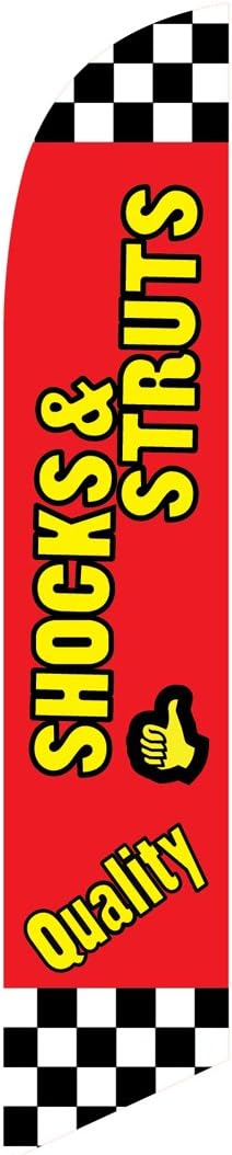 Quality Shocks and Struts (checkered) Feather Banner Swooper Flag -No Wind Required- Replacement FLAG ONLY