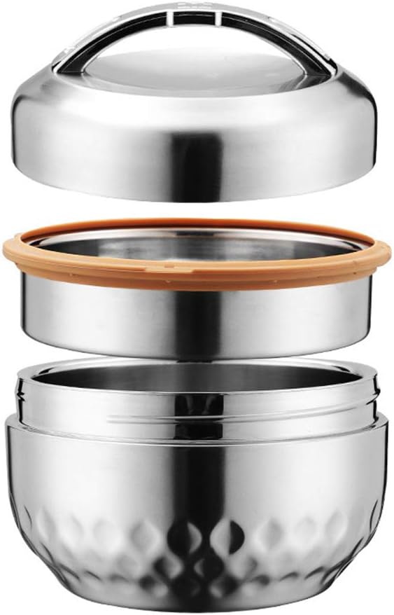 BLUCE 304 Stainless Steel Lunch Box, Large Capacity | Layered Design | Eco-Friendly Material | Insulation, 14cm x 16cm