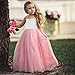 FULLIN Girl Dress Girl Pink Sleeveless Wedding Party Gown Girl Dress Girls Play Clothes,110cm