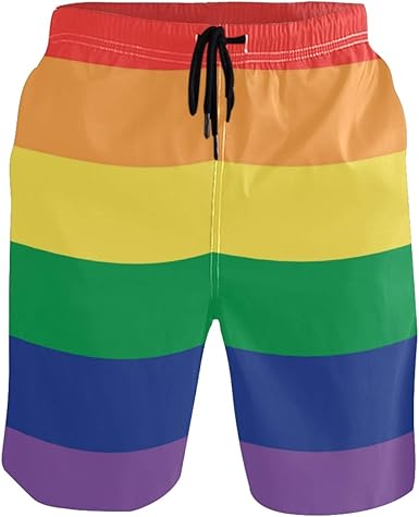 rainbow swimming trunks