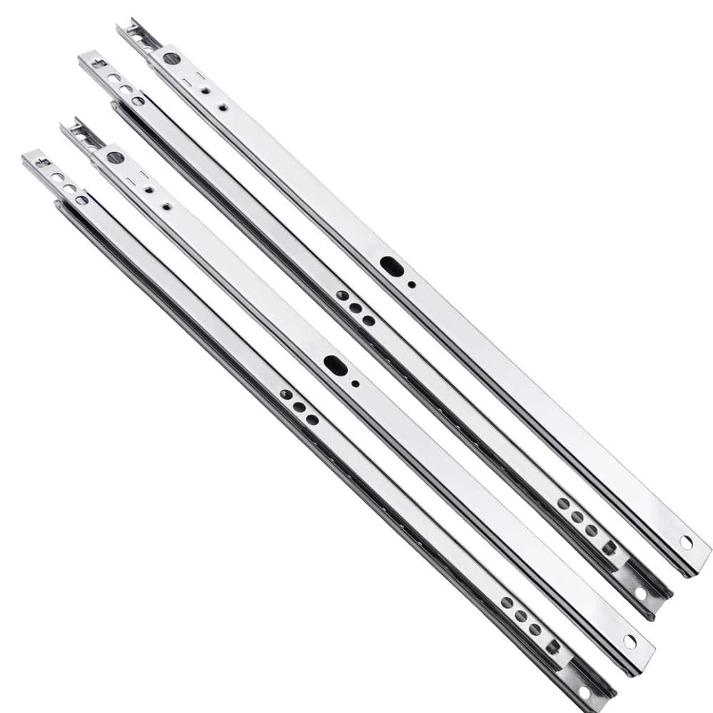 17mm x 310 mm Drawer Runners Slides Heavy Duty Ball Bearing Roller Sliders for Kitchen Furniture Cabinet Desk Drawers, Replacement Accessory - 4 Pieces
