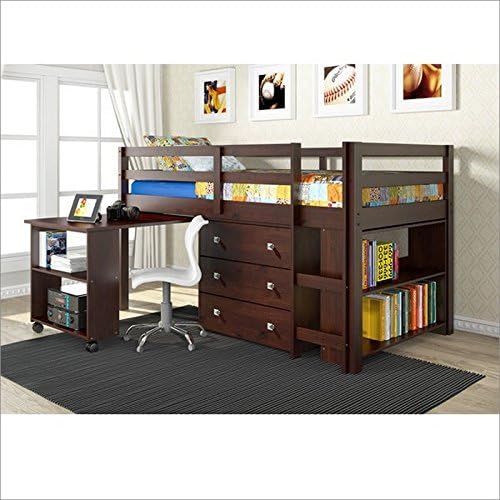 Twin Bed with Storage - Loft, Desk, and Dresser - All in One & Free Storage Pockets