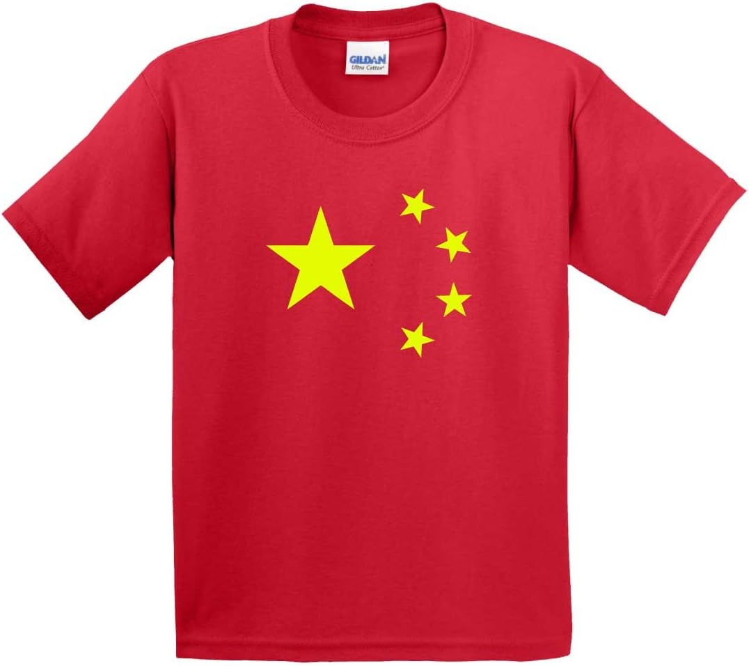 Kids Chinese Stars Flag Tshirt - People's Republic of China - Red
