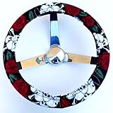 Mana Trading Handmade Steering Wheel Cover Rose Tattoo Skulls