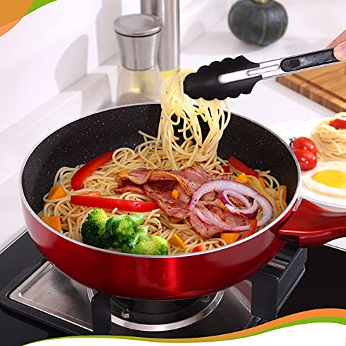 Deep Frying Pan with Lid 3.2 quart/10 inch, Nonstick Saute Pans for All