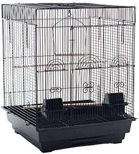 Canary Parakeet Cockatiel Finch Single Metal Wire Bird Cage 18 by18 by 23 inch H