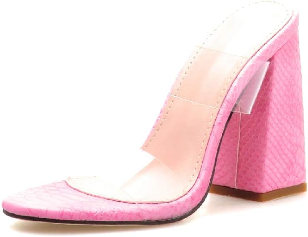 transparent pink heels