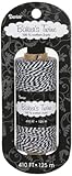 Darice BT103 2-Ply Bakers Cotton Twine, 410-Feet, Black/White