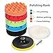 MATCC 7Pcs 5inch Polishing pads,Sponge and Woolen Polishing Waxing Buffing Pads Kits with M14 Drill Adapter, 5inchs