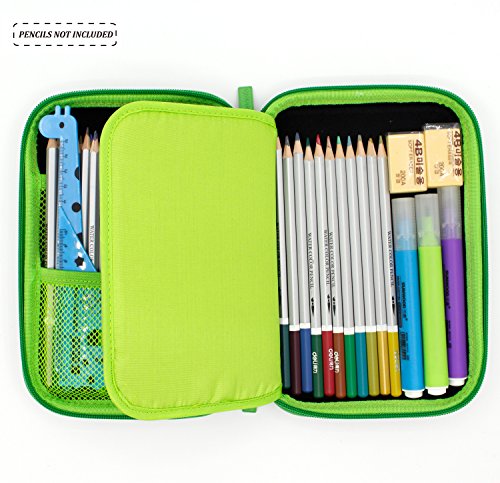 School Boys Pencil Bag Pen Case with Compartments - Large Capacity Students Stationery Pouch with Zipper Closure - Cute Accessories Storage Box Organizer for Kids Girls Toddlers - Thumbnail 4