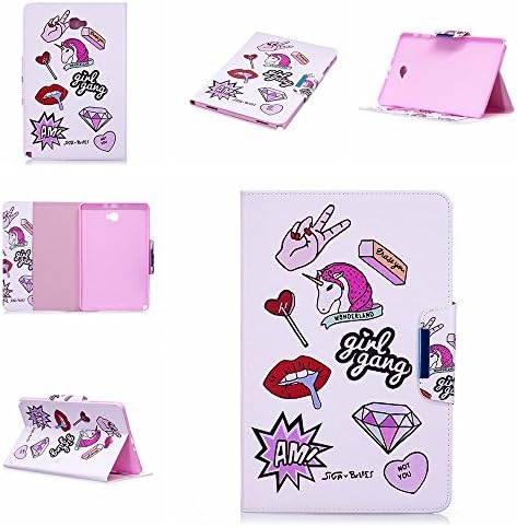 ESSTORE Cases for Galaxy Tab A 10.1" with S Pen - Ultra Slim Lightweight Multi Function Leather Case for Samsung Galaxy Tab A 10.1" with S Pen / P580 / P585 [Auto Wake / Sleep] [Cute Unicorn-1]
