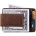 Money Clip Minimalist Front Pocket Wallet Magnetic RFID Genuine Leather Slim Wallet Credit Card Holder for Men Women by Mcdull
