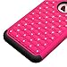 iPhone 7 Plus Case,Berry Accessory(TM) Studded Rhinestone Crystal Bling Hybrid [ Dual Layer ] Armor Case Cover for iPhone 7 Plus With Free Berry logo stand holder (Rose/Black)