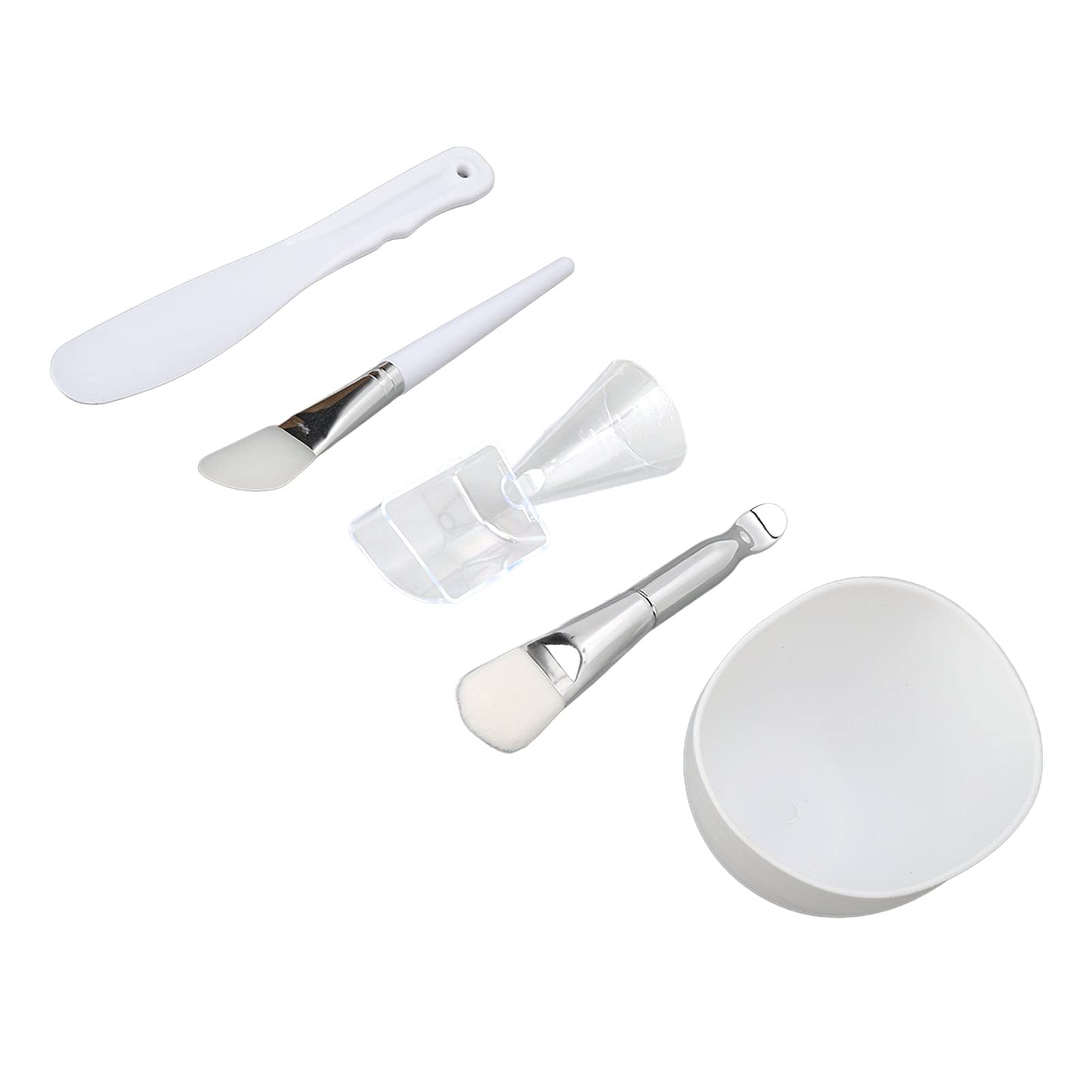 Face Mask Mixing Bowl Set, Facial Mask Bowl Stick Spatula Silicone Cream Mask Brushes Applicator 5 in 1 DIY Facemask Mixing Tools Facial Skin Care Mask Tool