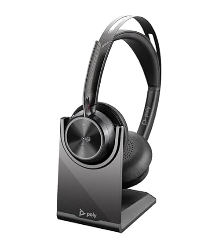 Poly – Fone de ouvido Voyager Focus 2 UC USB-C com suporte