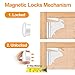 Cabinet Locks Child Safety Latches, OUSI 14+2+2 PACK Baby Proofing Cabinet Locks, Magnetic Cabinet Locks for Drawers and Cabinets - Adhesive Locks, No Tool or Drill