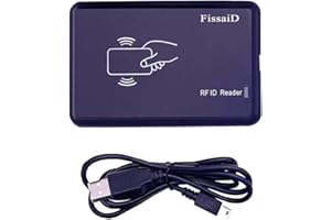 FISSAID RFID Reader 125KHz - Reads Proximity Cards & EM4100 ID Card - USB Reader Emulates Keyboard for Linux, Android, Win, iOS