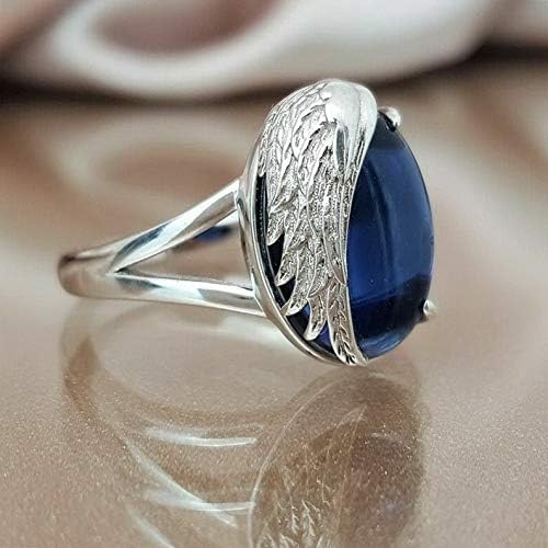 Crookston Vintage 925 Silver Blue Sapphire Ring Women Men Wedding Engagement Size 5-10 | Model RNG - 15445 | 8