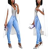 Ehomelife Women's Cape Blazer Trench Duster Coat-Casual Open Front Cloak Cape Solid Color Suit Jacket