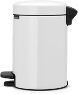 Brabantia 112126 newIcon Pedal Bin 3 L White with Inner Bucket view 3