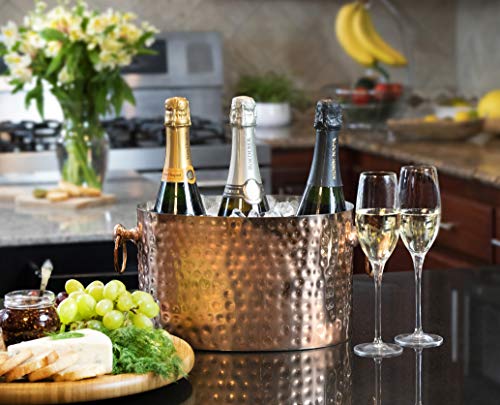 Chic Chill Handcrafted Artisan 3 bottle Champagne and Wine Chiller (Copper) - Thumbnail 3