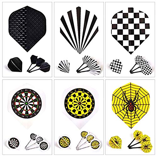 Iceyon Standard Dart Flights 30 Sets 90 Pcs Durable PET and Laser Replacement Feather Tail Wing - Perfect Accessories Equipment Supplies for Dart Games