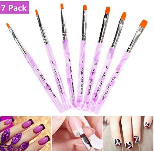 ネイル ブラシ ジェルネイルブラシ ネイル アート ペン ブラシ ネイル筆 ネイルアートネイル用品道具 ジェルネイル デコ アート用ブラシ 平筆 ブラシ 7本 パープル Tarunniketanpublicschool Com