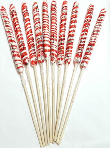 18 inch Twist Twirly Unicorn Lollipops 12 units 3oz Red and White
