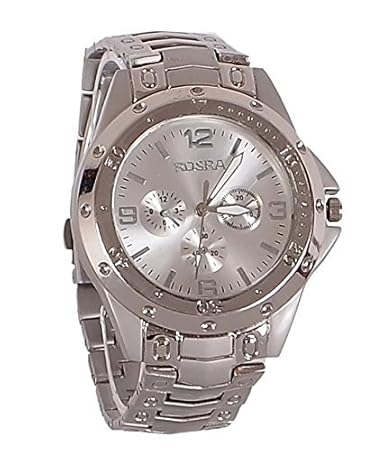Capture Fashion� �Rosra Analogue Metal Silver Dial Watch for Men