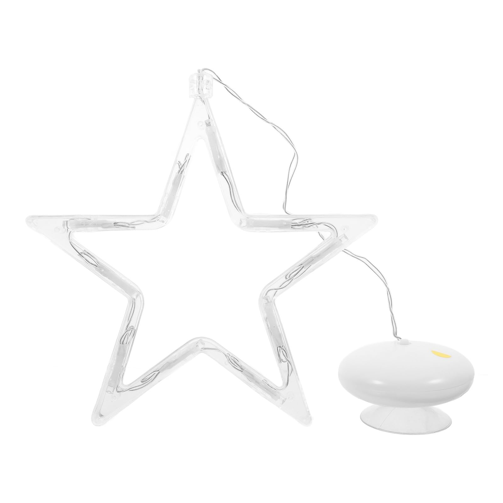 minkissy 1PCS Christmas Start Lights, Hanging Window Light with Suction Cup LED Battery Operated Window Hanging Decor for Xmas Party Decoration (Warm White Light)