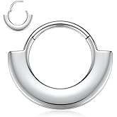 PEAKLINK 316L Surgical Steel Septum Clicker Ring Nose Hoop 16G Tragus Rook Daith Piercing Jewelry Cartilage Helix Conch Hoop Earring for Women