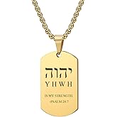 HOMLIFPER YHVH YHWH Jehovah Yahweh Pendant Necklace - Tetragrammaton Blessed Prayers Necklace -Hebrew Amulets Religious Jewelry for Her Him