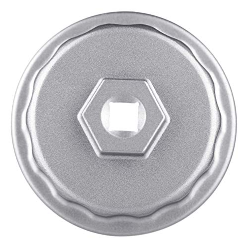 Heavy Duty Oil Filter Wrench+Oil Drain Plug Gasket for Toyota, Lexus , RAV4, Camry, Tundra, Highlander, Sienna and More - Oil Filter Cap Removal Tool for 2.5L to 5.7L Engines with 64mm Cap ( Silver )
