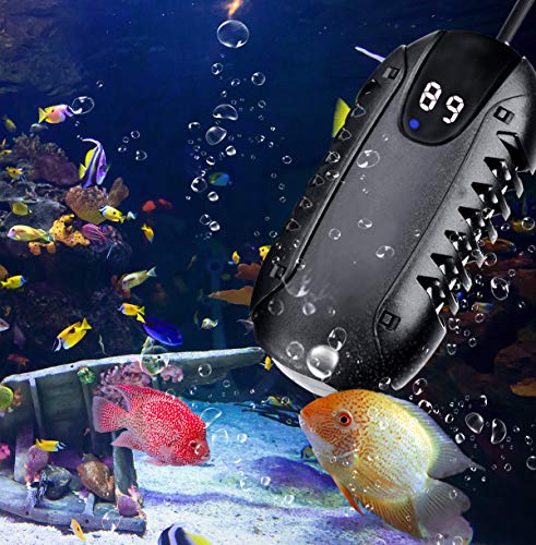 Smart Submersible Aquarium Heater, 200W Mini Fish Tank Heaters with Digital LED Temperature Display& Suction Cup -External Safety Temperature Regulator for 10-50 Gallon Fish/Turtle Tank