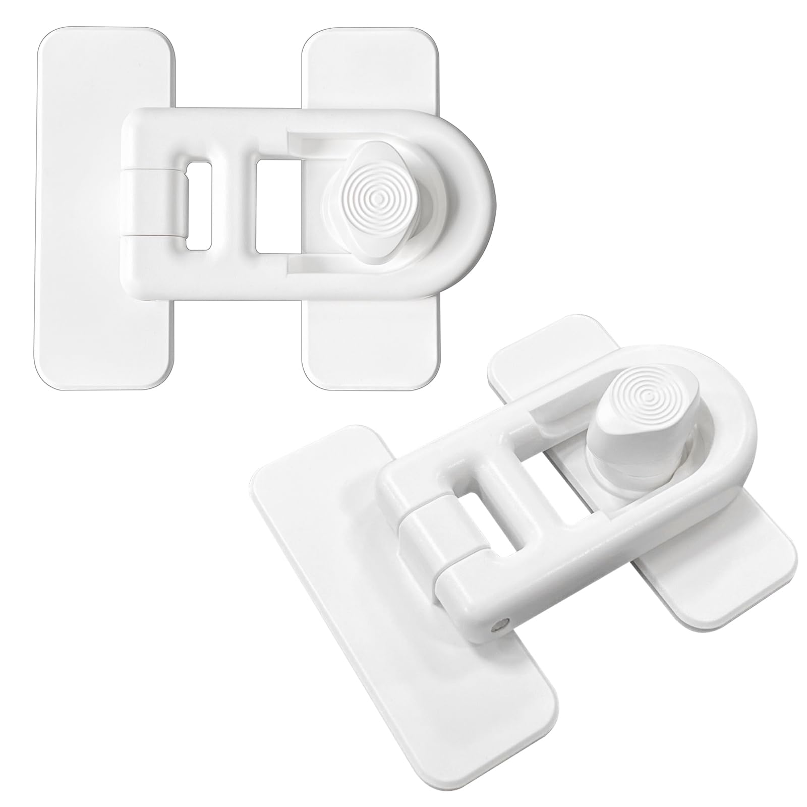 Photo 1 of Child Safety Locks (2 Pack) – No-Tool Install, Baby Proof Locks for Cabinets, Drawers, Fridge – Strong Adhesive, Hard to Break by Toddlers, Safety Material – Universal Fit for Wood, Metal