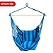 SUNMERIT Hanging Rope Hammock Chair Swing Seat for Indoor or Outdoor Spaces,275 lbs Capacity,2 Seat Cushions Included (Blue & Green Stripes)