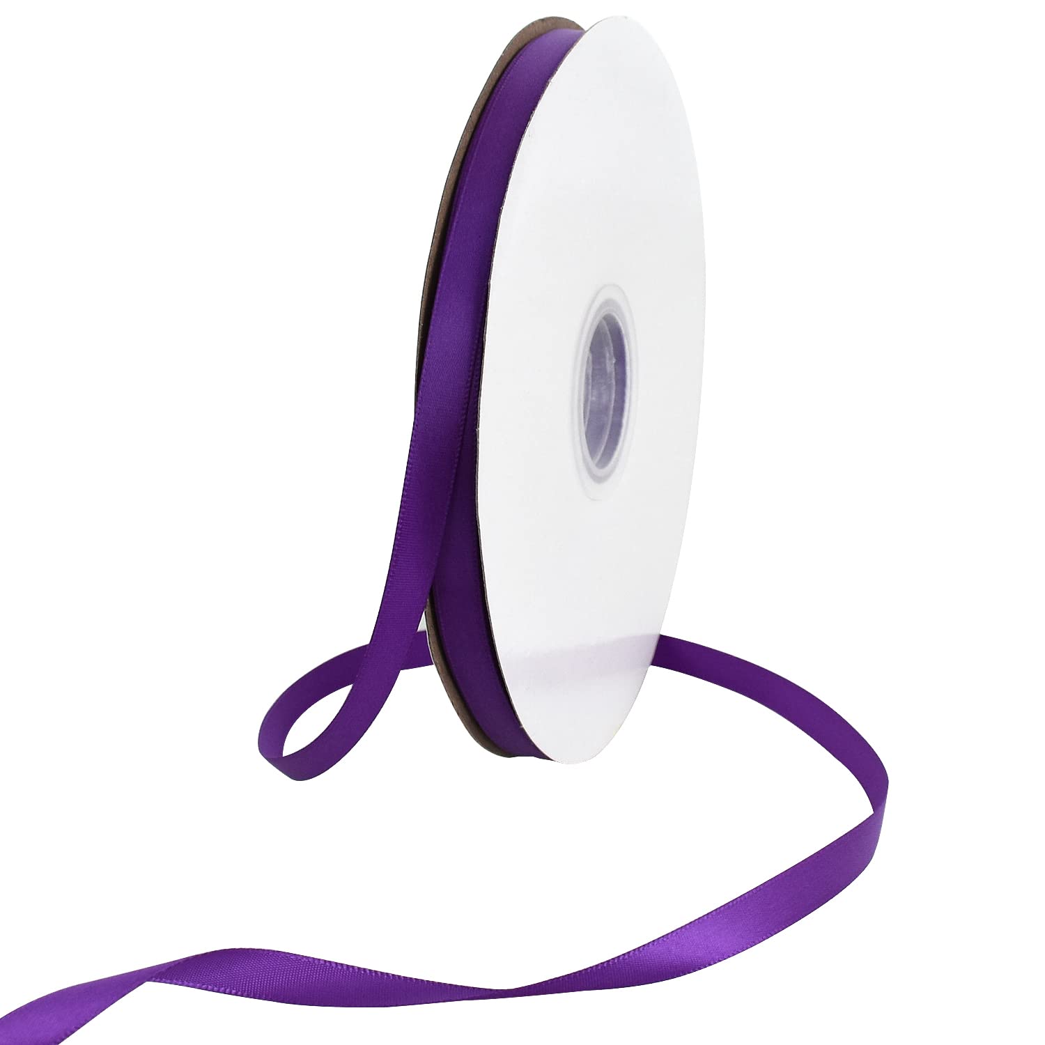 TONIFUL 3/8 Inch x 100yds Purple Satin Ribbon Thin Solid Fabric Ribbons Roll for Gift Wrapping Invitation Floral Hair Balloons Craft Sewing Party Wedding Popsicles Decoration Valentine's Day Bouquet