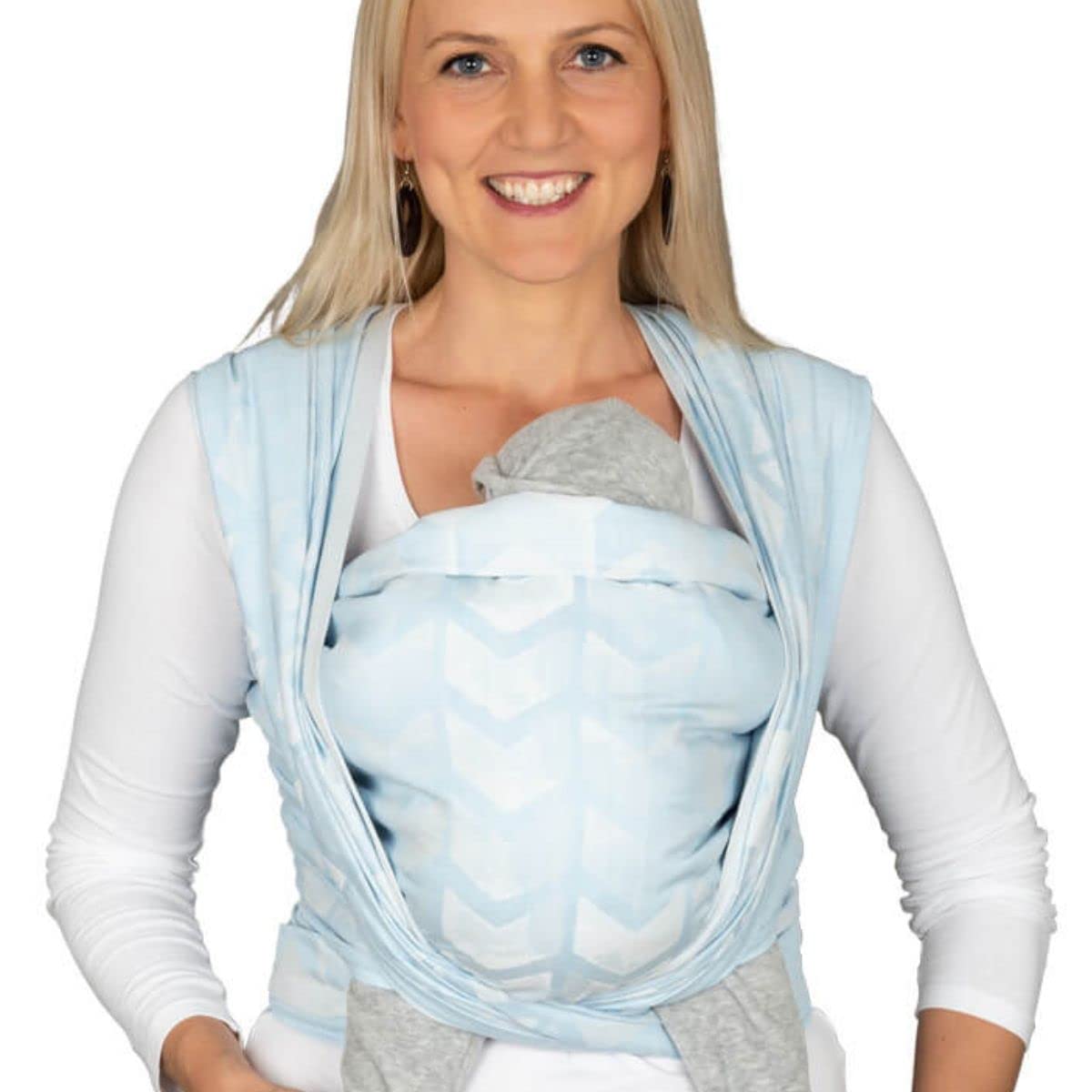 Hoppediz Woven Baby Sling from Birth, Newborn to Toddler, 100% Organic Cotton (Organic), Amsterdam Aqua 4.60 m