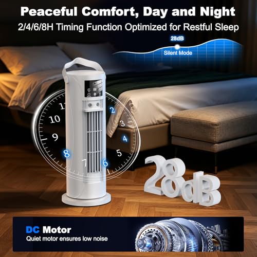 Portable Air Conditioner - 3 Speeds & Storm Mode & Mist Spray, Tower Cooling Fan with Timer, Evaporative Air Cooler 120° Oscillation for Home, Office, Bedroom - Portable AC Standing Fan