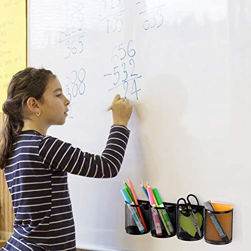 Magnetic Locker Organizer Set of 4,Mesh Pencil Holder Storage Baskets with Extra Strong Magnets - Perfect Marker and Pen Whiteboard, Refrigerator, Locker Accessories - Thumbnail 2