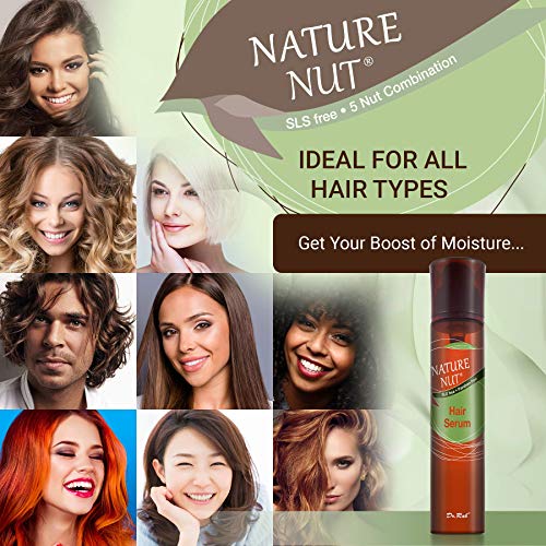 Nature Nut Dry & Damaged Hair Repair Shampoo + Hair Mask + Hair Serum Moisturizer for Frizzy Hair. Hypoallergenic 5 Nut Natural Blend Hydrating Formula
