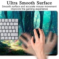 Forest Desk Mat Blue Green Mouse Pad Large Desk Pad