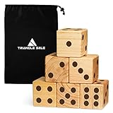 Jumbo Wooden Yard Dice - Giant Outdoor Gaming Dice Set 3.5
