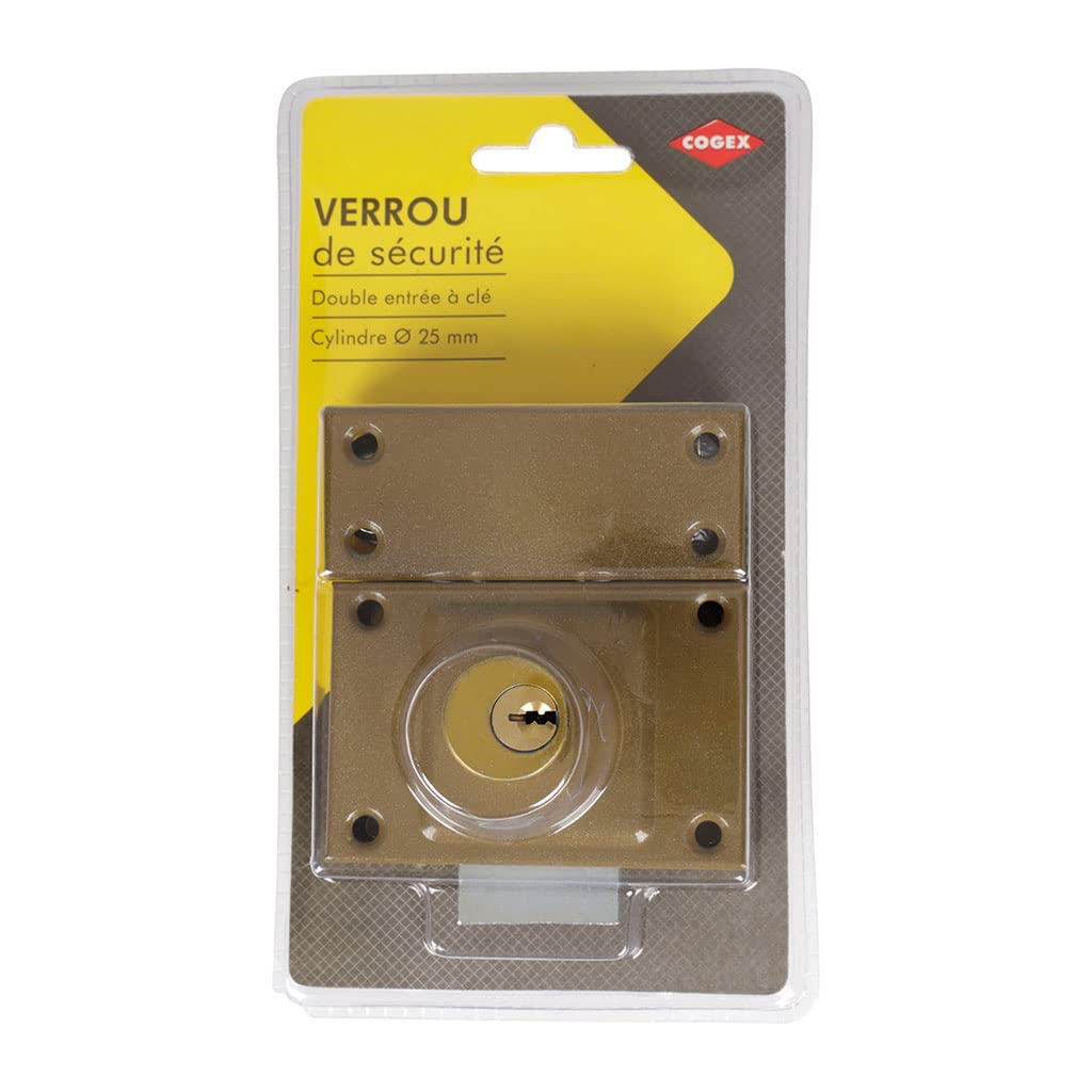 COGEX - Door Lock cylinders - Double Cylinder Lock for Exterior/Interior Door, Door Lock, Security Lock - Cylinder Diameter 25 mm - Comes with 3 Keys and Screws