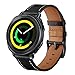 Balerion 20mm Qiuck Release Genuine Leather Strap Watch Band for Samsung Gear Sport,Skagen Falster Smartwatch,Nokia Steel HR 40MM Version-Black