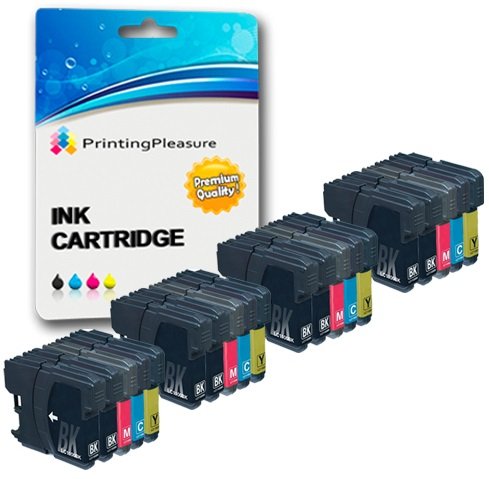 Printing Pleasure 20 (4 SETS + 4 BLACK) LC1100 LC980 Ink Cartridges compatible with DCP-145C 165C 195C 197C 385C 585CW 6690CW MFC-250C 290C 490CW 5890CN 6490CW 990CW J615W - High Capacity