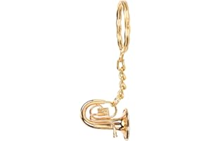 Luqeeg Brass Tuba Key Chain, Gold, Miniature Musical Instrument Keychain for Graduation, Birthday