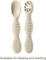 PandaEar Silicone Baby Spoons Self Feeding 4 6 Months 6 Pack Beige view 4