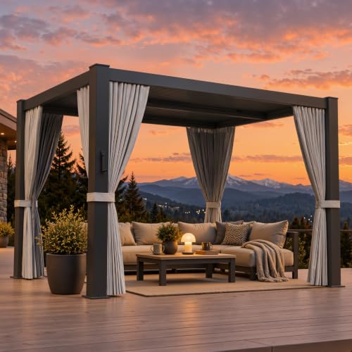 Aoxun 10x12 Louvered Pergola Review: All-Aluminum Structure with Waterproof Curtains image 35