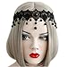 Joyci Women's Exotic Style Black Lace Pearl Hair Bands Forehead Jewelry